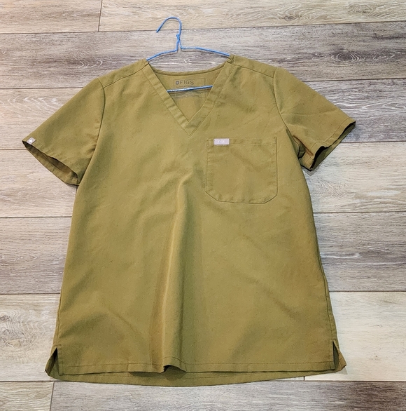 Figs Woman's Martini Olive Green Scrub Top Size Small - Picture 8 of 8